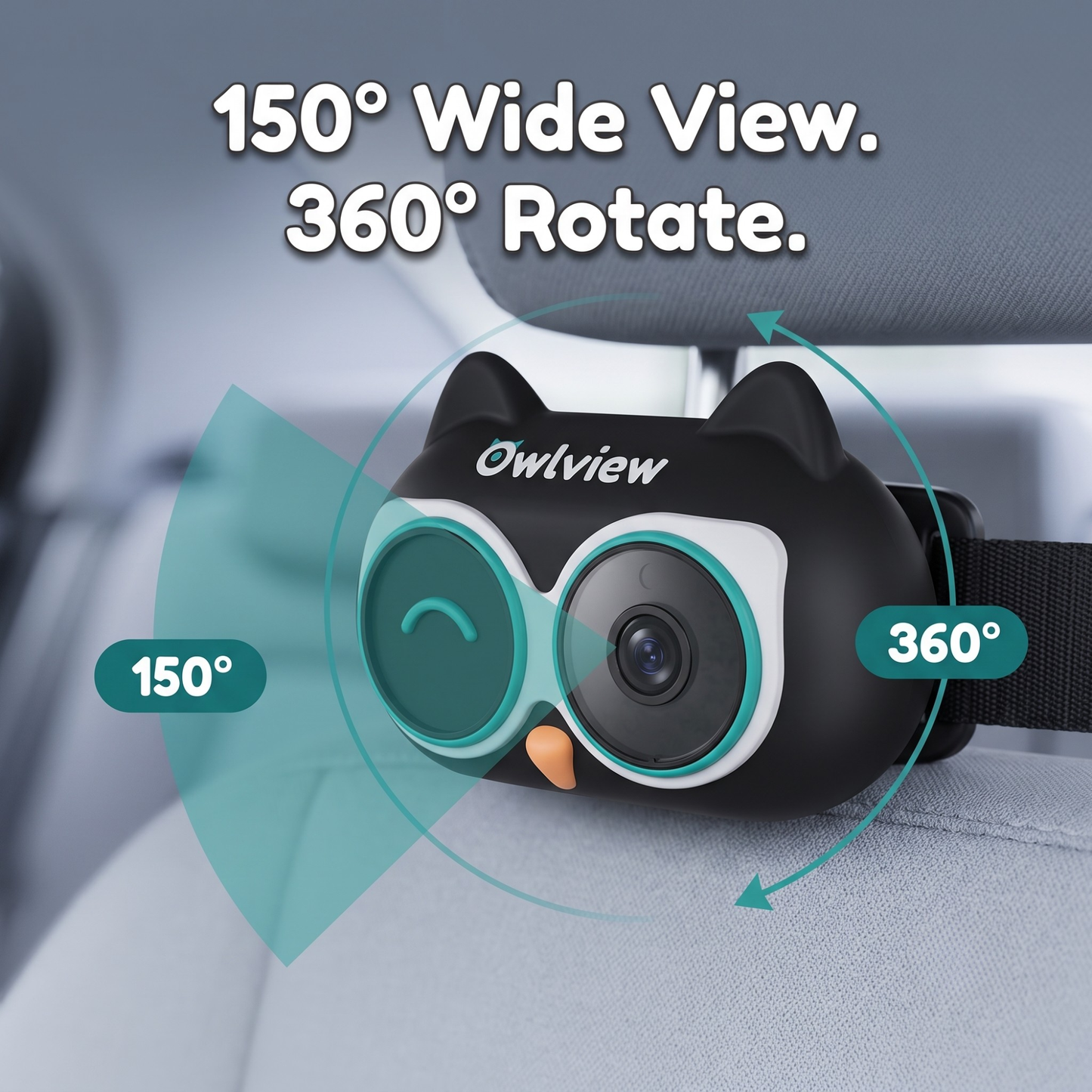 The Owlview™ 2-in-1 Baby Car Camera & Wireless CarPlay Adapter