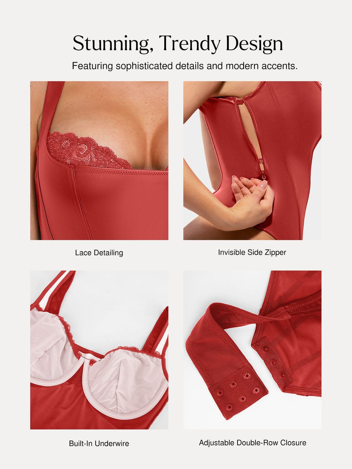 TrueHold Faux Leather Lace Corset Bodysuit